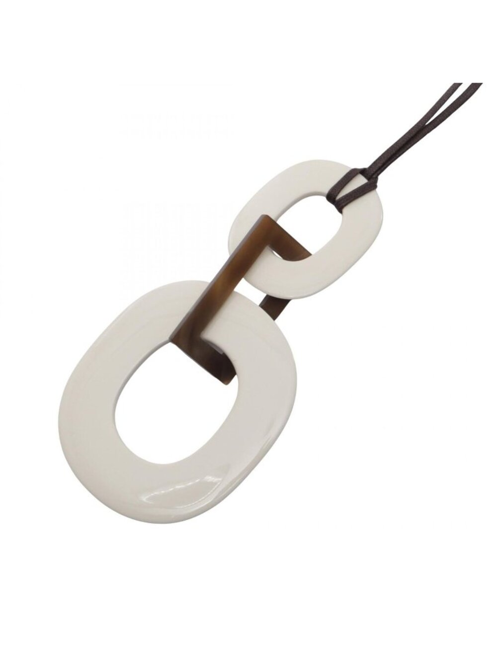 Hermes Necklace Leather White